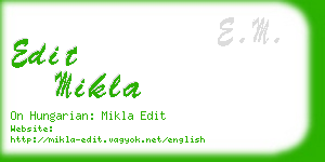 edit mikla business card